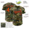 Custom Camo Orange-Navy Authentic Salute To Service Baseball Jersey