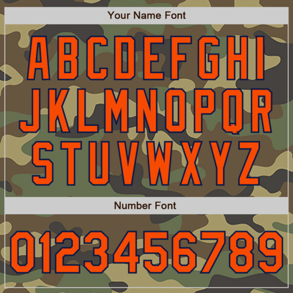 Custom Camo Orange-Navy Authentic Salute To Service Baseball Jersey
