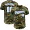 Custom Camo White-Light Blue Authentic Salute To Service Baseball Jersey