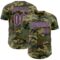 Custom Camo Burgundy-Light Blue Authentic Salute To Service Baseball Jersey