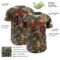 Custom Camo Navy-Orange Woodland Forest Camouflage Authentic Salute To Service Baseball Jersey