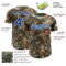 Custom Camo Royal Red-White Woodland Forest Camouflage Authentic Salute To Service Baseball Jersey