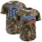 Custom Camo Royal Red-White Woodland Forest Camouflage Authentic Salute To Service Baseball Jersey