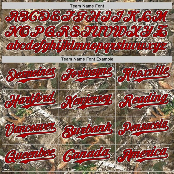 Custom Camo Red Black-White Woodland Forest Camouflage Authentic Salute To Service Baseball Jersey