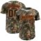 Custom Camo Black Orange-Old Gold Woodland Forest Camouflage Authentic Salute To Service Baseball Jersey