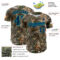 Custom Camo Navy-Teal Woodland Forest Camouflage Authentic Salute To Service Baseball Jersey