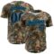 Custom Camo Navy-Teal Woodland Forest Camouflage Authentic Salute To Service Baseball Jersey