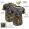 Custom Camo Navy-Powder Blue Woodland Forest Camouflage Authentic Salute To Service Baseball Jersey