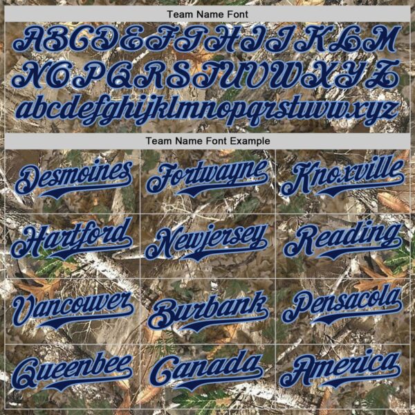 Custom Camo Navy-Powder Blue Woodland Forest Camouflage Authentic Salute To Service Baseball Jersey
