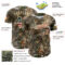 Custom Camo Vintage USA Flag-Cream Woodland Forest Camouflage Authentic Salute To Service Baseball Jersey
