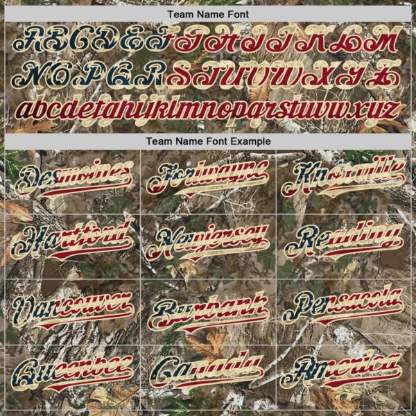 Custom Camo Vintage USA Flag-Cream Woodland Forest Camouflage Authentic Salute To Service Baseball Jersey