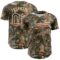 Custom Camo Vintage USA Flag-Cream Woodland Forest Camouflage Authentic Salute To Service Baseball Jersey