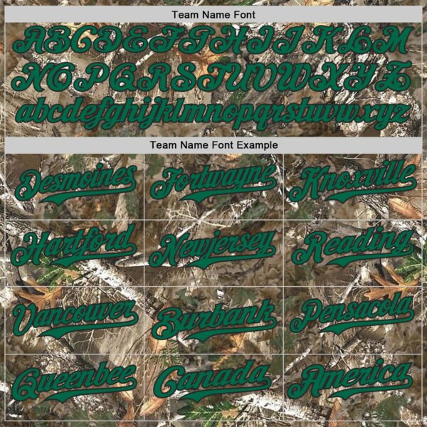 Custom Camo Kelly Green-Black Woodland Forest Camouflage Authentic Salute To Service Baseball Jersey
