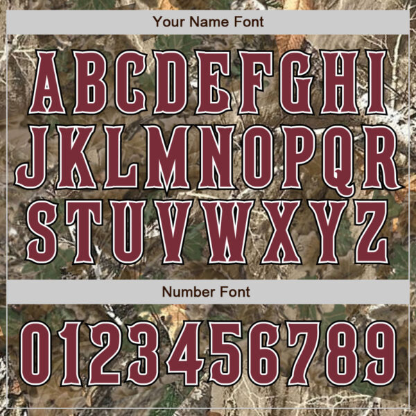 Custom Camo Burgundy White-Black Woodland Forest Camouflage Authentic Salute To Service Baseball Jersey