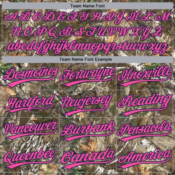 Custom Camo Pink-Navy Woodland Forest Camouflage Authentic Salute To Service Baseball Jersey