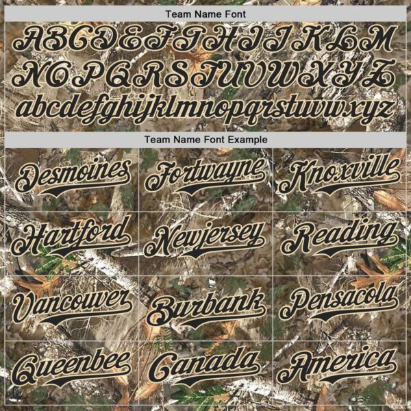Custom Camo Black-Cream Woodland Forest Camouflage Authentic Salute To Service Baseball Jersey