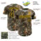 Custom Camo Black-Yellow Woodland Forest Camouflage Authentic Salute To Service Baseball Jersey