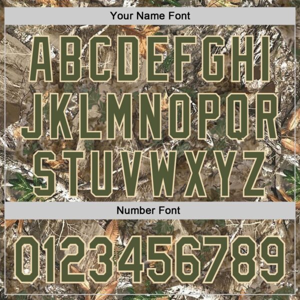Custom Camo Olive-Cream Woodland Forest Camouflage Authentic Salute To Service Baseball Jersey