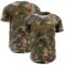 Custom Camo Olive Old Gold-Black Woodland Forest Camouflage Authentic Salute To Service Baseball Jersey