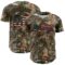 Custom Camo Vintage USA Flag Olive-Black Woodland Forest Camouflage Authentic Salute To Service Baseball Jersey