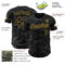 Custom Camo Black-Old Gold Dark Camouflage Tactical Style Authentic Salute To Service Baseball Jersey
