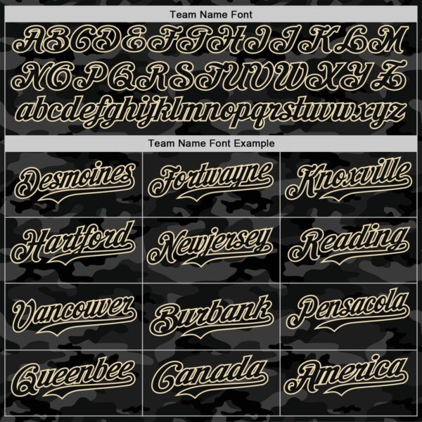 Custom Camo Black-Cream Dark Camouflage Tactical Style Authentic Salute To Service Baseball Jersey