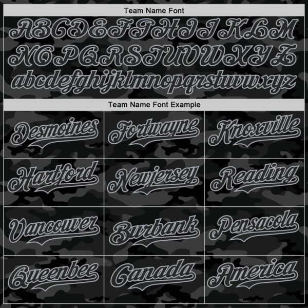Custom Camo Black-Gray Dark Camouflage Tactical Style Authentic Salute To Service Baseball Jersey