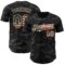 Custom Camo Vintage USA Flag Black-Cream Dark Camouflage Tactical Style Authentic Salute To Service Baseball Jersey