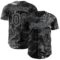 Custom Camo Black-Gray Woodland Forest Split Dark Camouflage Authentic Salute To Service Baseball Jersey