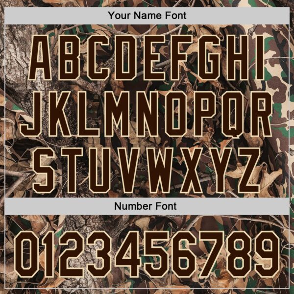 Custom Camo Brown-Cream Woodland Forest Camouflage Authentic Salute To Service Baseball Jersey