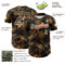 Custom Camo Vintage USA Flag Cream-Black Woodland Forest Tactical Camouflage Outdoor Leaf Authentic Baseball Jersey