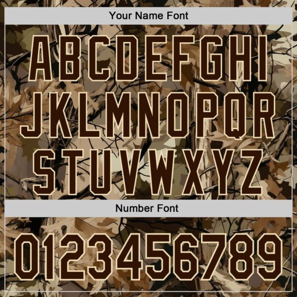Custom Camo Brown-Cream Woodland Forest Tactical Camouflage Outdoor Leaf Authentic Baseball Jersey