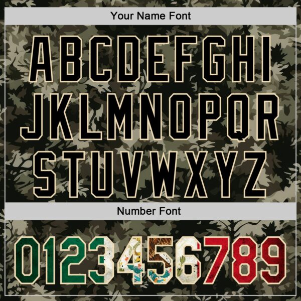 Custom Camo Vintage Mexican Flag Cream-Black Woodland Forest Tactical Camouflage Outdoor Leaf Authentic Baseball Jersey