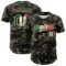 Custom Camo Vintage Mexican Flag Cream-Black Woodland Forest Tactical Camouflage Outdoor Leaf Authentic Baseball Jersey