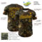 Custom Camo Black-Gold Woodland Forest Tactical Camouflage Outdoor Leaf Authentic Baseball Jersey