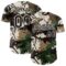 Custom Camo Black-Cream Woodland Forest Tactical Camouflage Outdoor Leaf Authentic Baseball Jersey