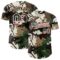 Custom Camo Vintage USA Flag Cream-Brown Woodland Forest Tactical Camouflage Outdoor Leaf Authentic Baseball Jersey