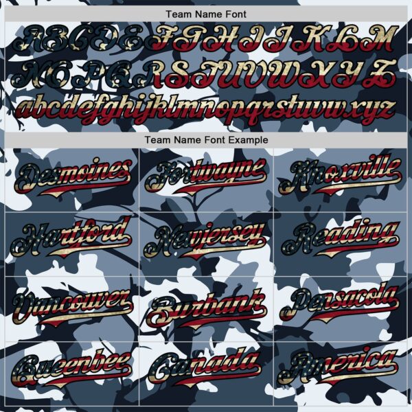 Custom Camo Vintage USA Flag Black-Crimson Woodland Forest Tactical Camouflage Outdoor Leaf Authentic Baseball Jersey