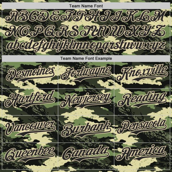Custom Camo Black-Cream Woodland Forest Tactical Camouflage Outdoor Leaf Authentic Baseball Jersey