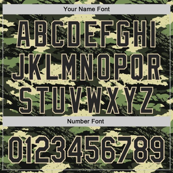Custom Camo Black-Cream Woodland Forest Tactical Camouflage Outdoor Leaf Authentic Baseball Jersey