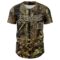 Custom Camo Black-Cream Woodland Forest Tactical Camouflage Outdoor Leaf Authentic Baseball Jersey