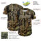 Custom Camo Black-Cream Woodland Forest Tactical Camouflage Outdoor Leaf Authentic Baseball Jersey