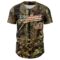Custom Camo Vintage USA Flag Cream-Brown Woodland Forest Tactical Camouflage Outdoor Leaf Authentic Baseball Jersey