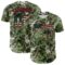 Custom Camo Vintage USA Flag Black-Crimson Woodland Forest Tactical Camouflage Outdoor Leaf Authentic Baseball Jersey