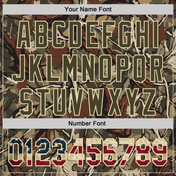 Custom Camo Vintage USA Flag Cream-Olive Woodland Forest Tactical Camouflage Outdoor Leaf Authentic Baseball Jersey