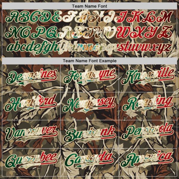 Custom Camo Vintage Mexican Flag Cream-Red Woodland Forest Tactical Camouflage Outdoor Leaf Authentic Baseball Jersey