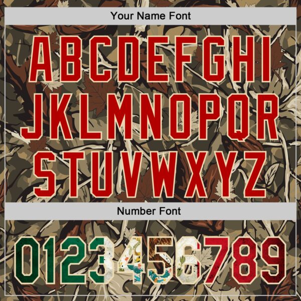Custom Camo Vintage Mexican Flag Cream-Red Woodland Forest Tactical Camouflage Outdoor Leaf Authentic Baseball Jersey