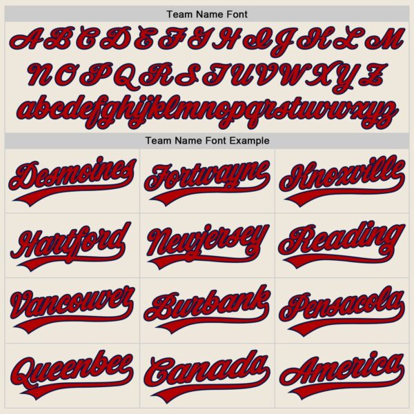 Custom Cream Red-Navy Authentic Baseball Jersey