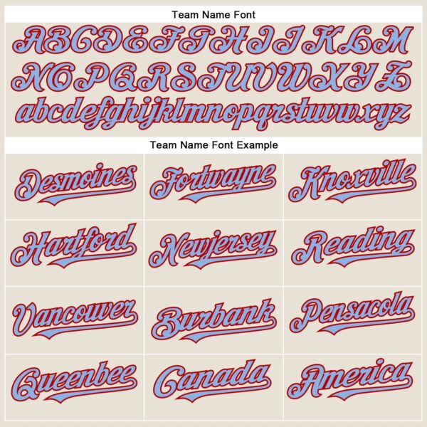 Custom Cream Light Blue-Red Authentic Baseball Jersey