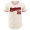 Custom Cream Red-Black Authentic Baseball Jersey